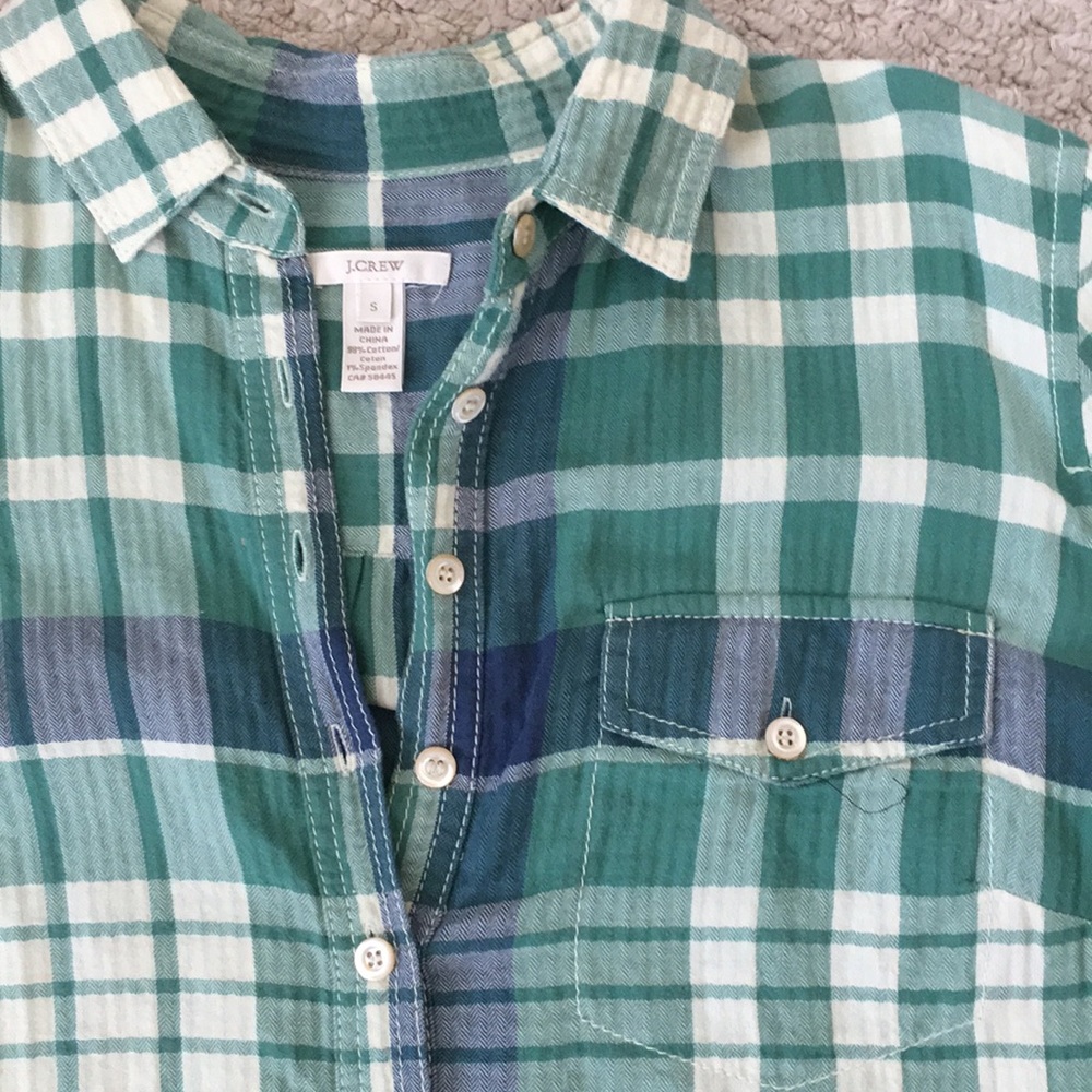 J Crew Plaid Popover Tunic Shirt - Picture 2 of 6